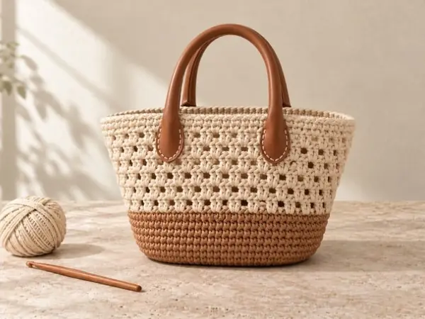 Bolso Cesta terminado con la guía